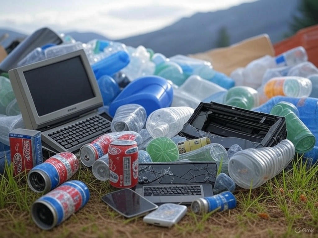 Miscellaneous recyclables outside